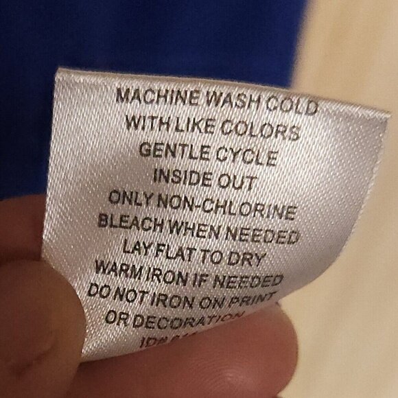 University Of Kansas E5 Blue Game On Shimmer Dolman Sleeve Wide Neck Top XL - Picture 7 of 8